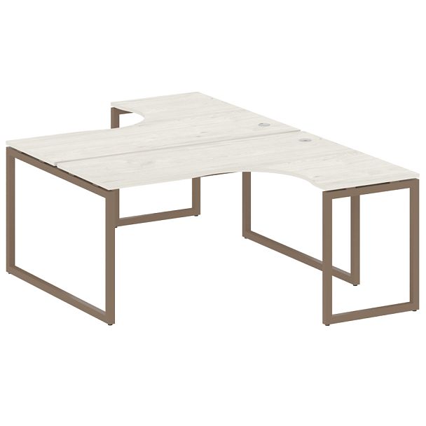 Metal System Quattro Р. ст. криволинейная на О-образном м/к 40БО.РАС-СА-2.4 Дуб наварра/Мокко металл 1600*2435*750 - Вид 1