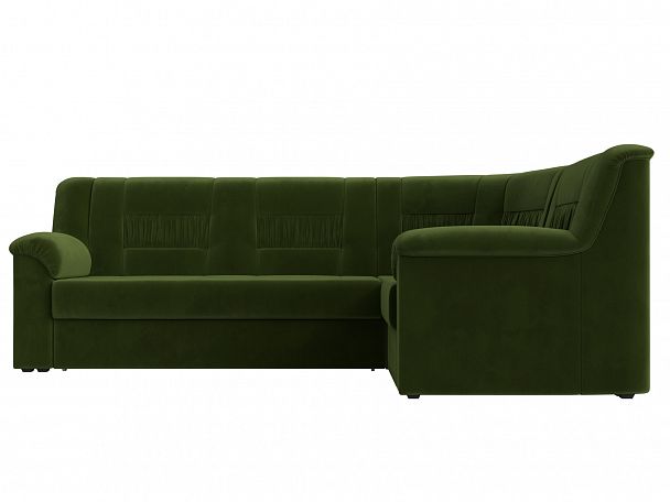 Угловой диван Карелия правый (полностью микровельвет зеленый) - Вид 2