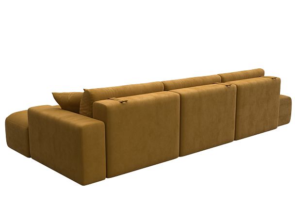 Диван угловой Лига-036 НПБ Модерн Лонг правый угол Велюр желтый - Вид 6