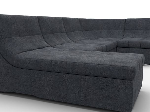 Диван П-образный модульный Холидей Велюр темно-серый - Вид 4