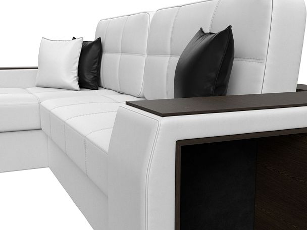 Угловой диван Брюссель левый (полностью экокожа белая) - Вид 4