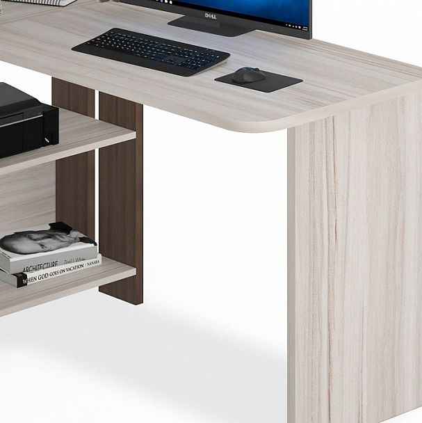 Стол компьютерный Домино Lite СТЛ-ОВ+С100Р Карамель/Шамони - Вид 3