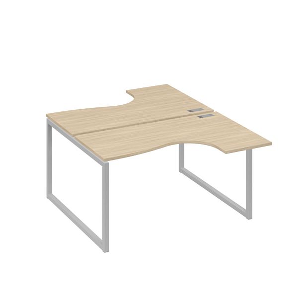 Рабочая станция каркас QUATTRO столы Классика (2х140) A4 А4 Б4 181 БП дуб скандинавский / металлокаркас серый - Вид 1