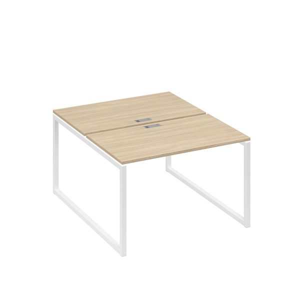 Рабочая станция 2х120 на металлокаркасе QUATTRO A4 А4 Б4 173 БП дуб скандинавский / металлокаркас белый - Вид 1