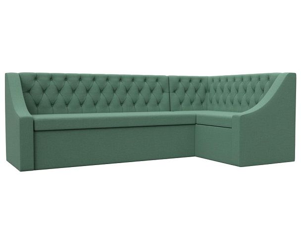 Диван кухонный угловой Мерлин правый угол Рогожка зеленый - Вид 1