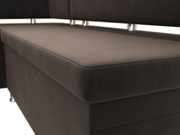 Кухонный уголок Стайл левый (полностью велюр коричневый) - Вид 4