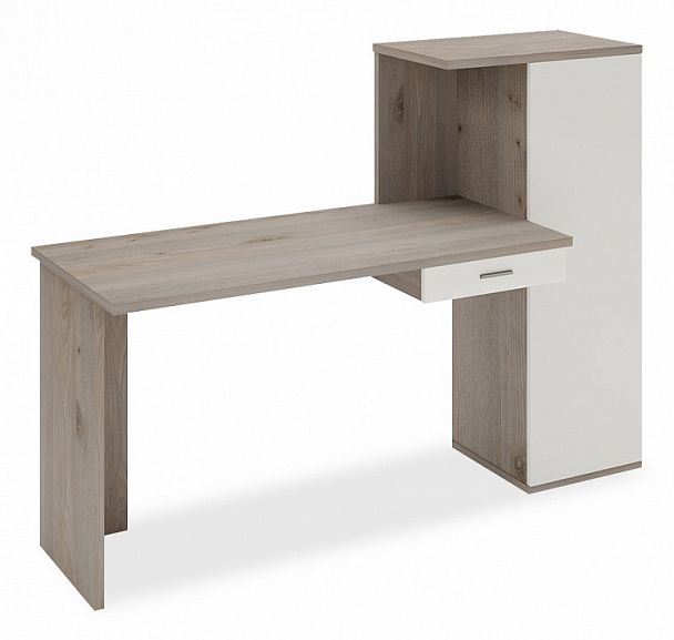 Стол письменный Домино Lite СКЛ-ПРЯМ130+ШК Белый/Нельсон - Вид 1