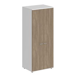 Гардероб Sigma 800х600х1955, з.ст HDF / корпус: белый; фасады: дуб темный - Фото предпросмотра