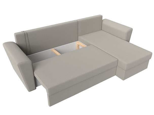 Диван угловой Амстердам Лайт правый угол Рогожка бежевый - Вид 7