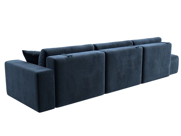 Диван прямой Лига-036 НПБ Модерн Лонг подлокотник справа Велюр синий - Вид 6