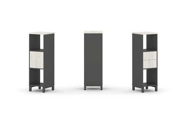 Стайл Проджект Набор стеллажа 1 сторон., 3 яр. SN.NS-311 Антрацит/Дуб Наварра/Металл Антрацит 387*40 - Вид 1