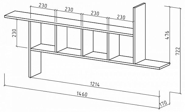 Полка навесная Лайт-38 - Вид 2