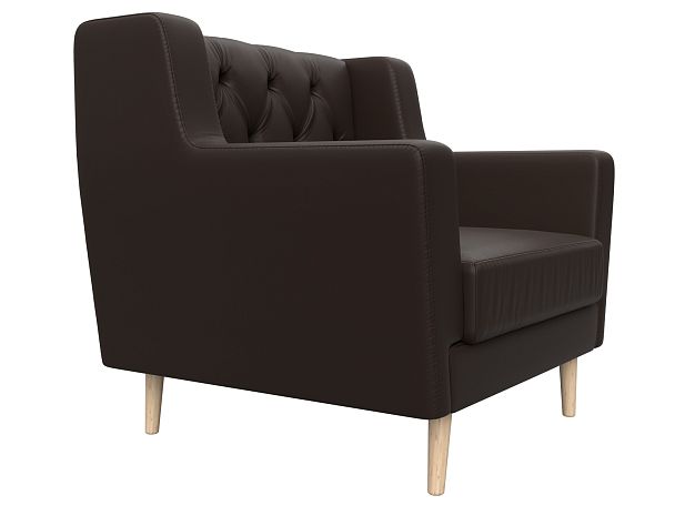 Кресло Брайтон Люкс (полностью экокожа коричневая) - Вид 3