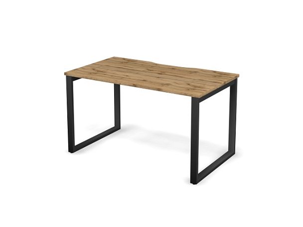 MATRIX 121S101-О Стол прямой, пров-ик вырезной (O-опоры) 1380х780х775 Дуб Крафт Золотой/Темно-серый - Вид 1