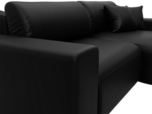 Диван угловой Лига-036 НПБ Классик правый угол Экокожа черный - Вид 4