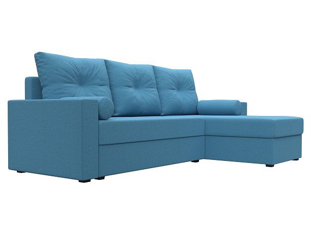 Диван угловой Верона Лайт правый угол Рогожка голубой - Вид 3