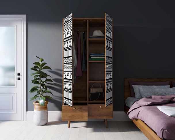 Шкаф двухстворчатый Berber принт 19 арт BB16/Print_19 - Вид 2