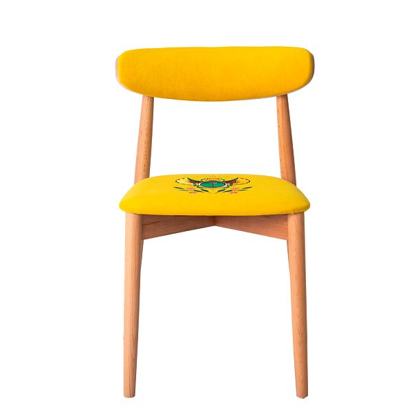 Cтул Роквелл вышивка скарабей, велюр TEDDY 628, ножки бук - Вид 6