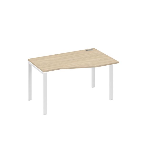 Стол эргономичный правый "Техно" на металлокаркасе UNO A4 А4 Б1 064 БП дуб скандинавский / металлокаркас белый - Вид 1