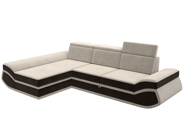 Диван угловой Лига-032 левый угол Микровельвет бежевый - Вид 5