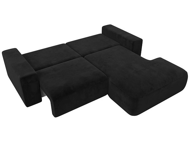 Диван угловой Лига-036 Классик правый угол Велюр черный - Вид 8