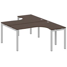 Metal System Quattro Р. ст. криволинейная на П-образном м/к 50БП.РАС-СА-2.4 Венге/Серый металл 1600*2435*750 - Фото предпросмотра