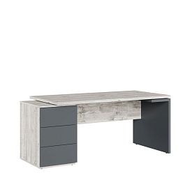 Стол письменный на опорной тумбе Zion Light 178x80x75 дуб нордик - Фото предпросмотра