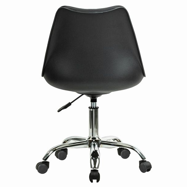 Кресло стул BRABIX "Eames MG-310 CH", хром, пластик черный, экокожа черная, 532925 - Вид 5
