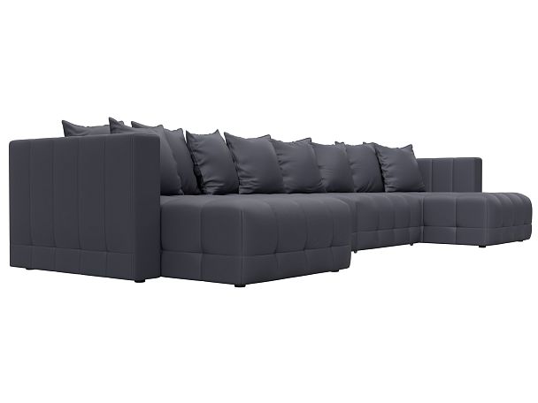 Диван П-образный Лига-052 НПБ Лонг Экокожа серый - Вид 3