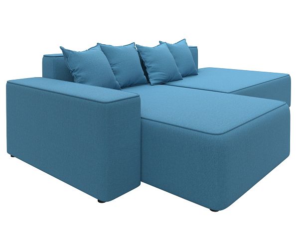 Диван угловой Лига-079 угол левый Рогожка голубой - Вид 3