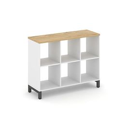 Style Project Каркас стеллажа 2 яр. SN.KS-230 Белый/Тиквуд Светлый/Металл Антрацит 1121*400*881 - Фото предпросмотра