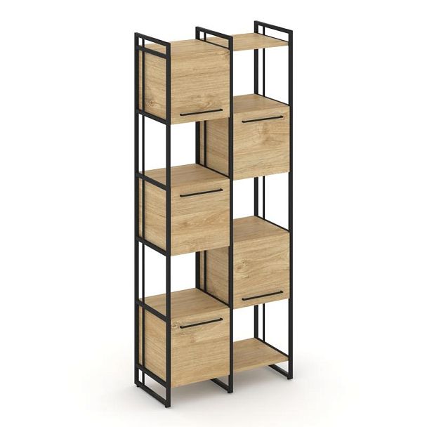 Rift Шкаф комбинированый RF.NS-003 Тиквуд Светлый/Металл Черный 820*396*2010 - Вид 1