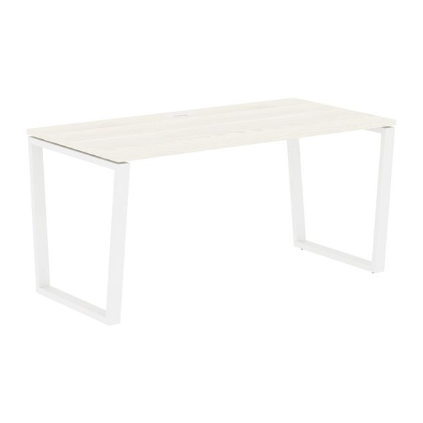 Стол прямой EVST 1580 Ясень Траун/Белый 1560х800х750 EDIS - Вид 1