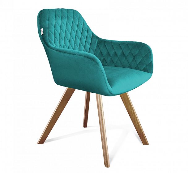 Стул Sheffilton SHT-ST38/S39 бирюзовый на деревянном каркасе альпийский бирюзовый/светлый орех - Вид 2