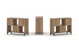 Стайл Проджект Набор стеллажа 1 сторон., 2 яр. SN.NS-231 Дуб Табак/Металл Антрацит 1121*400*881 - Фото предпросмотра