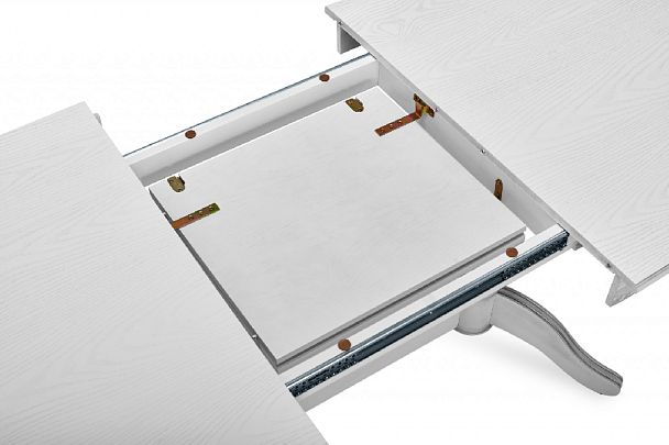 Стол деревянный раздвижной Барэнт 150(190)х90х76 Белый с серебряной патиной - Вид 7