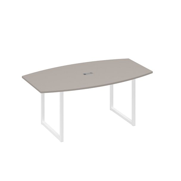 Стол для переговоров 180 на каркасе QUATTRO A4 А4 Б4 112 БП мокко премиум / металлокаркас белый - Вид 1
