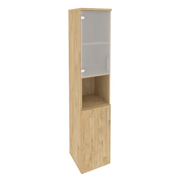 Onix Шкаф высокий узкий левый O.SU-1.4 (L) Тиквуд светлый 400*420*1977 - Вид 1