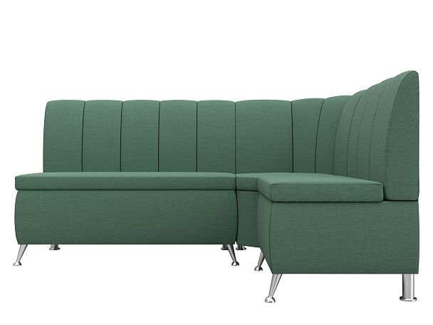 Диван кухонный угловой Кантри правый угол Рогожка зеленый - Вид 2