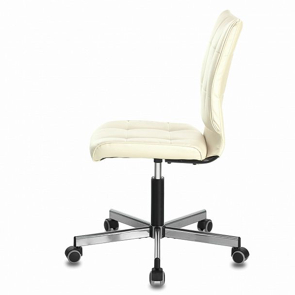 Кресло BRABIX "Stream MG-314", без подлокотников, пятилучие серебристое, экокожа, бежевое, 532078 - Вид 7