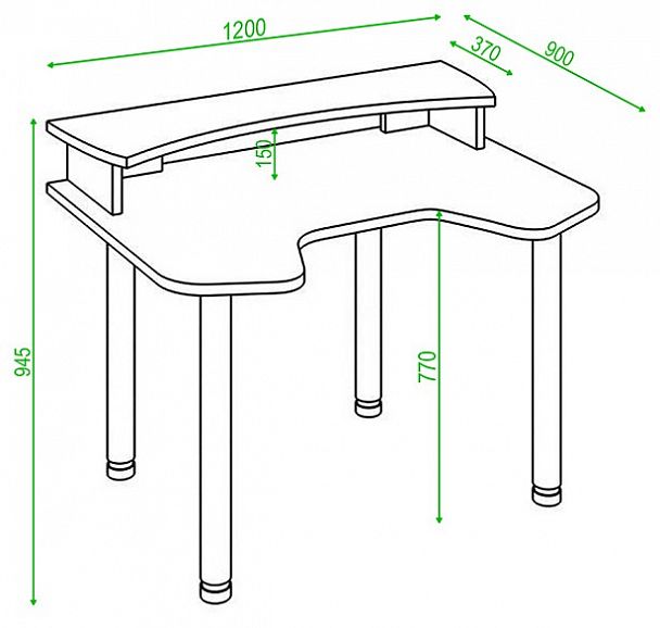 Стол компьютерный Домино Lite СКЛ-Игр120МО+НКИЛ120 - Вид 2
