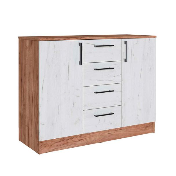 Спальня Вегас Комод дуб крафт табачный/дуб крафт белый - Вид 1