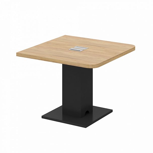 Стол переговорный крайний "Столы для переговоров" ПК-КНГ-СТГ100Х100К-В1-1106 дуб скальный - Вид 1