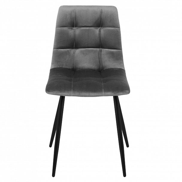 Стул "Чили-РФ" РФ-210 черные ножки, цвет серый велюр - Вид 2