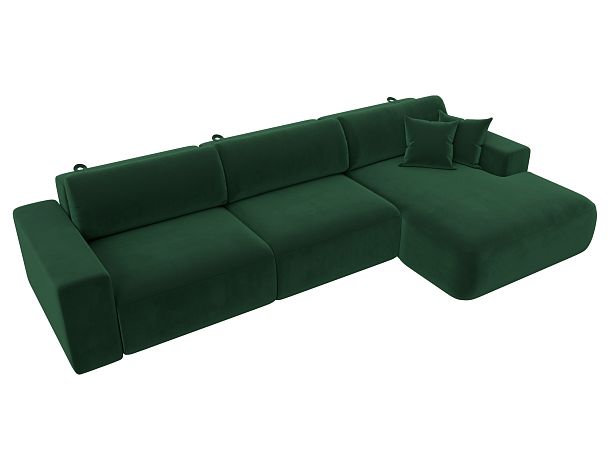 Диван угловой Лига-036 Классик Лонг правый угол Велюр зеленый - Вид 5