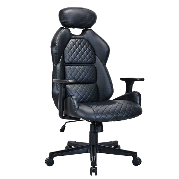 Кресло BRABIX PREMIUM "Tokyo EX-595", регулируемый подголовник, рециклированная кожа, черное, 532975 - Вид 1