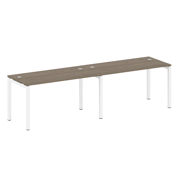 Metal System Quattro Р. ст. на 2 раб. места на П-образном м/к 50БП.СМ-2.3 Вяз/Белый металл 2800*720*750 - Вид 1