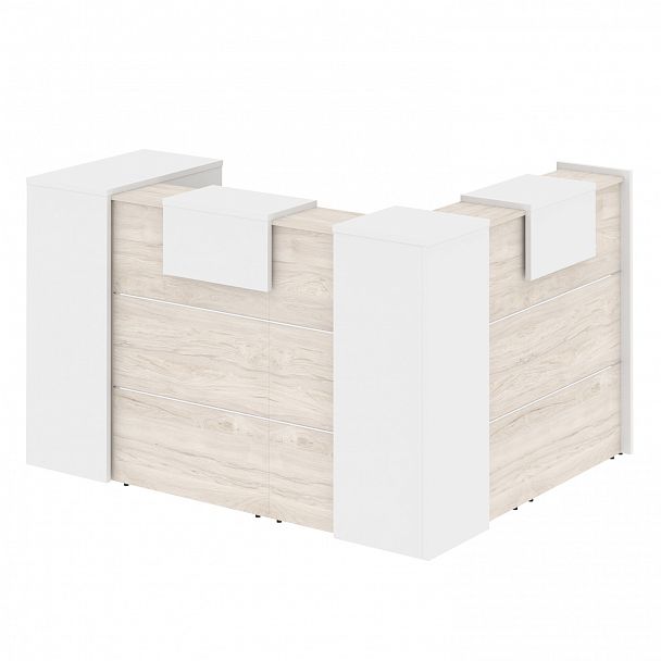 Ресепшн Г-образный "Onix" O.R-K-26 денвер светлый/белый - Вид 2