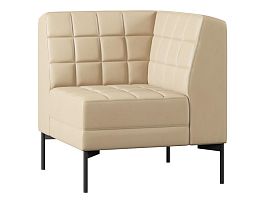 Модуль Everprof Delta угловой Металл Черный Экокожа Бежевый - Фото предпросмотра