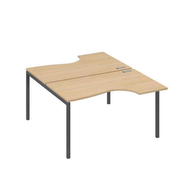 Рабочая станция металлокаркас DUE со столами (2х140) Классика A4 А4 Б2 184 БП натуральный дуб / металлокаркас антрацит - Вид 1